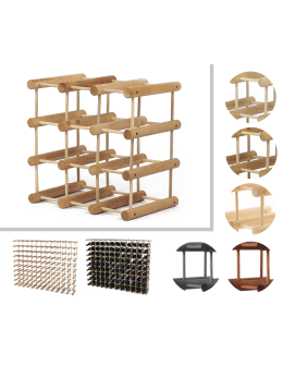 Modułowy stojak na wino /9 butelek — RW7 — Olejowany dąb
