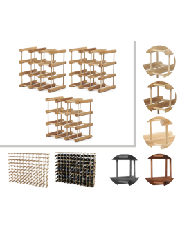 Modułowy stojak na wino x3 /27+6 butelek — RW7 — Olejowany dąb