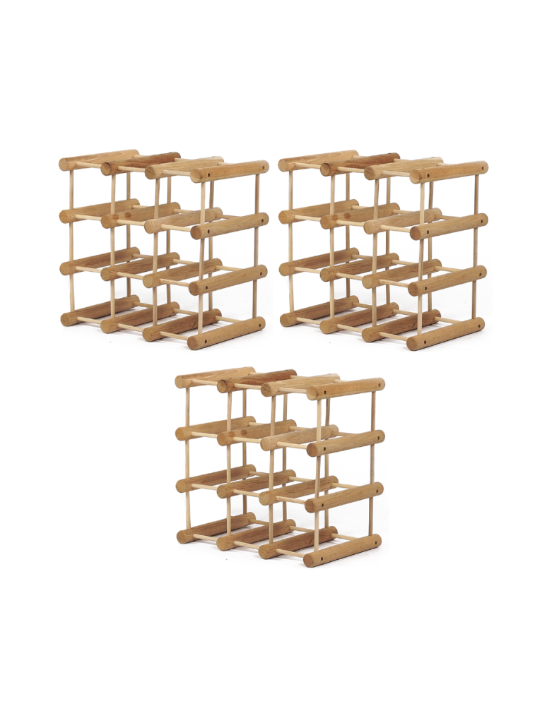 Regały - Modułowy stojak na wino x3 /27+6 butelek — RW7 — Olejowany dąb - product b2b.wamar.biz 2