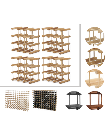 Modułowy stojak na wino x4 /36+9 butelek — RW7 — Olejowany dąb