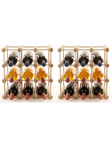 Modułowy stojak na wino x2 /18+3 butelek — RW7 — Naturalna sosna - product 2