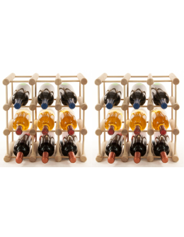 Modułowy stojak na wino x2 /18+3 butelek — RW7 — Naturalna sosna - product 2