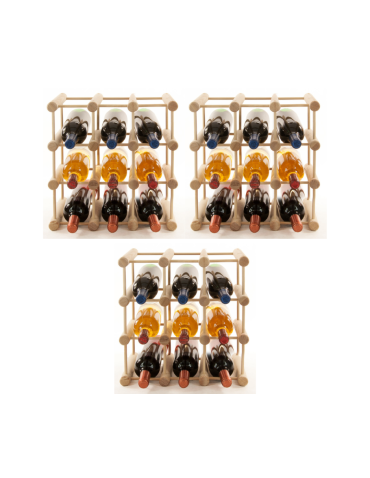 Modułowy stojak na wino x3 /27+6 butelek — RW7 — Naturalna sosna - produkt 2