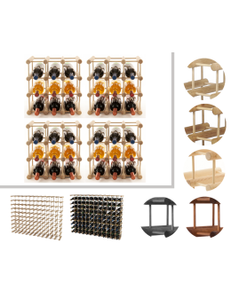 Modułowy stojak na wino x4 /36+9 butelek — RW7 — Naturalna sosna