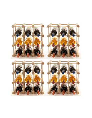 Modułowy stojak na wino x4 /36+9 butelek — RW7 — Naturalna sosna - product 2