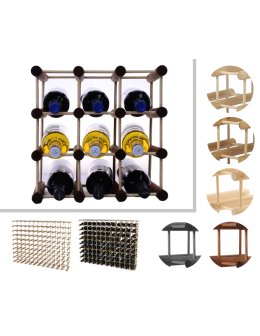 Modułowy stojak na wino /9 butelek — RW7 — Brązowa sosna