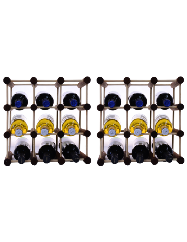 Modułowy stojak na wino x2 /18+3 butelek — RW7 — Brązowa sosna - product 2