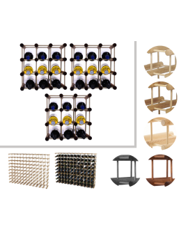 Modułowy stojak na wino x3 /27+6 butelek — RW7 — Brązowa sosna