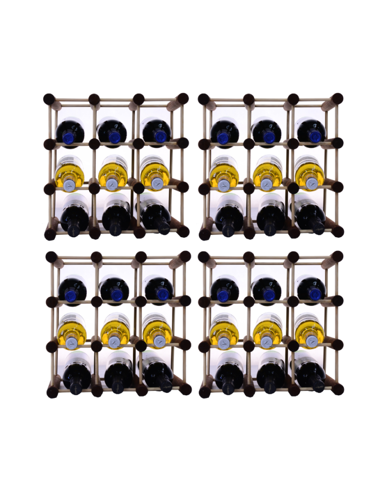 Regały - Modułowy stojak na wino x4 /36+9 butelek — RW7 — Brązowa sosna - produkt b2b.wamar.biz 2