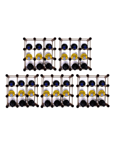 Modułowy stojak na wino x5 /45+12 butelek — RW7 — Brązowa sosna - product 2
