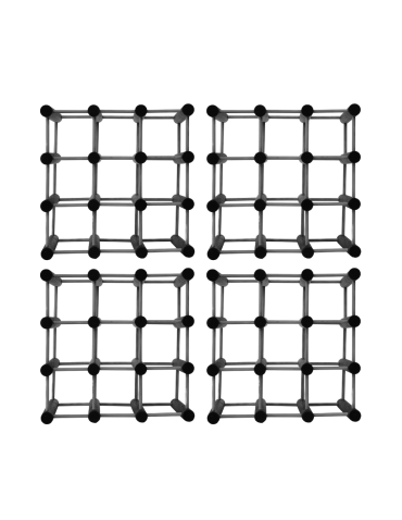 Modułowy stojak na wino x4 /36+9 butelek — RW7 — Szara sosna - product 2