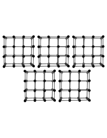 Modułowy stojak na wino x5 /45+12 butelek — RW7 — Szara sosna - product 2
