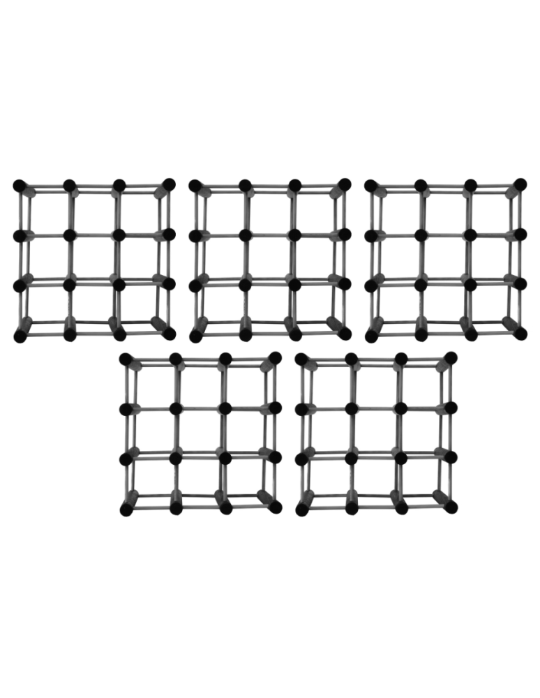 Regały - Modułowy stojak na wino x5 /45+12 butelek — RW7 — Szara sosna - product b2b.wamar.biz 2