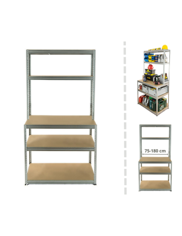 Metalowy Stół Warsztatowy SZZ szer. 120cm - Ocynkowany