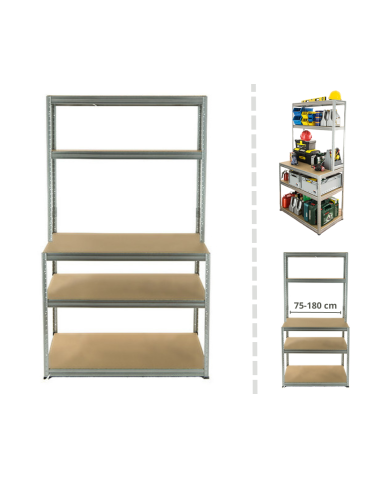 Metalowy Stół Warsztatowy SZZ szer. 150cm - Ocynkowany