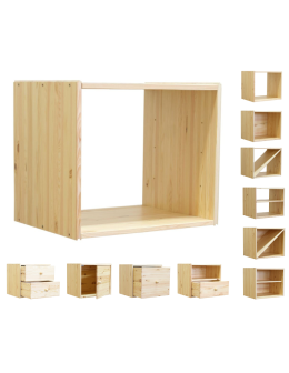 Drewniany regał modułowy /otwarta półka RSKL – Naturalny