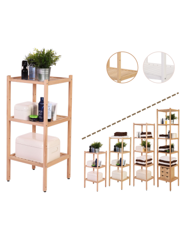 Bukowy regał łazienkowy RLB /Tarni/ 3 półki - Naturalny