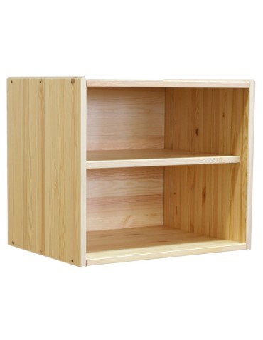 Drewniany regał modułowy /2xzamknięta półka RSKL – Naturalny - product 2
