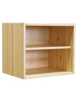 Drewniany regał modułowy /2xzamknięta półka RSKL – Naturalny - product 2