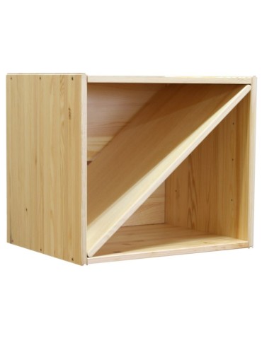 Drewniany regał modułowy /przekątna zamknięta półka RSKL – Naturalny - product 2