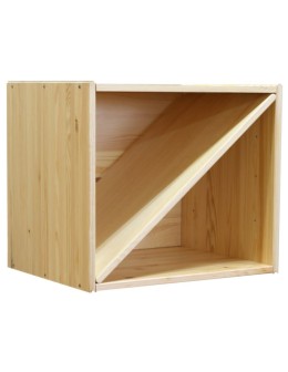 Drewniany regał modułowy /przekątna zamknięta półka RSKL – Naturalny - product 2