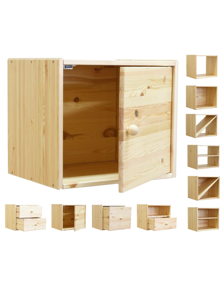 Regały - Drewniany regał modułowy /szafka RSKL – Naturalny - product b2b.wamar.biz 1