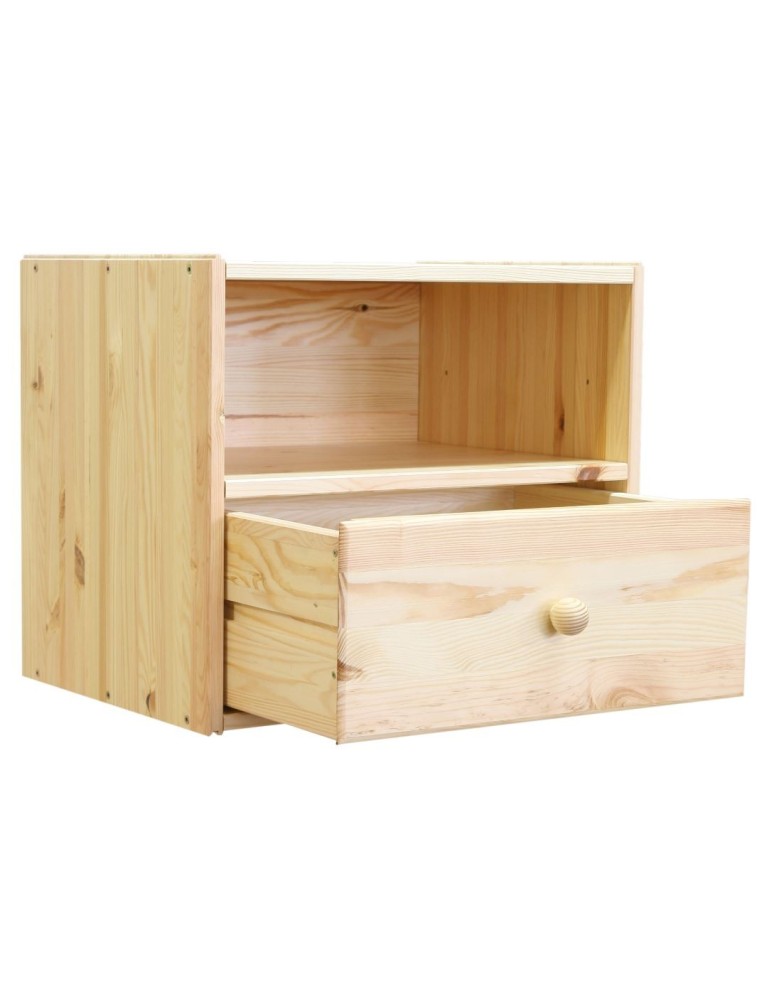 Regały - Drewniany regał modułowy /szuflada i półka RSKL – Naturalny - product b2b.wamar.biz 2