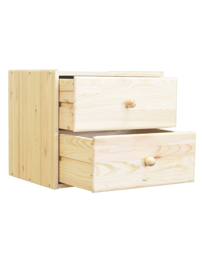 Regały - Drewniany regał modułowy /2xszuflada RSKL – Naturalny - product b2b.wamar.biz 2