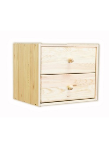 Regały - Drewniany regał modułowy /2xszuflada RSKL – Naturalny - product 3