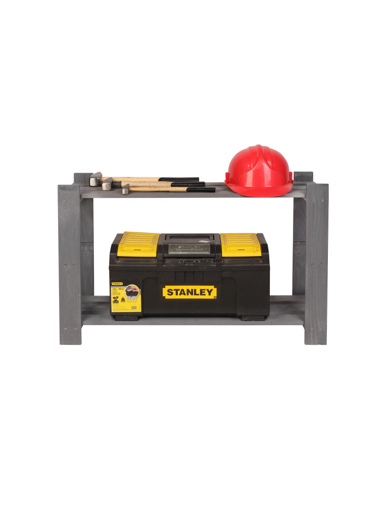 Regały - Regał na książki drewniany B06R 50x80x28 2 półki Szary - product b2b.wamar.biz 2