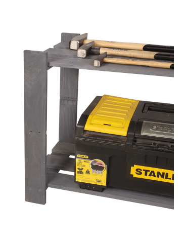 Regały - Regał na książki drewniany B06R 50x80x28 2 półki Szary - product 4