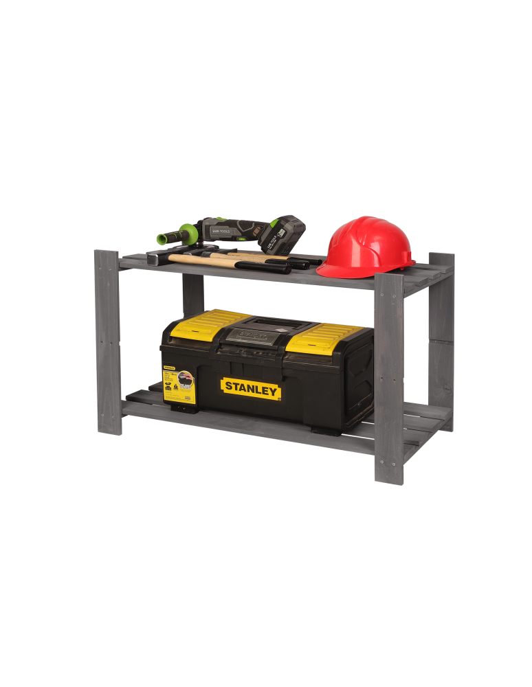 Regały - Regał na książki drewniany B07R 50x80x38 2 półki Szary - product b2b.wamar.biz 1