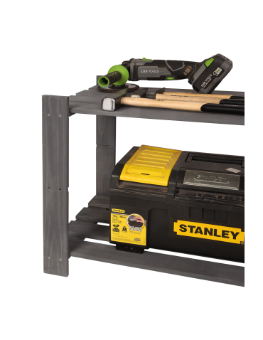 Regały - Regał na książki drewniany B07R 50x80x38 2 półki Szary - product 4