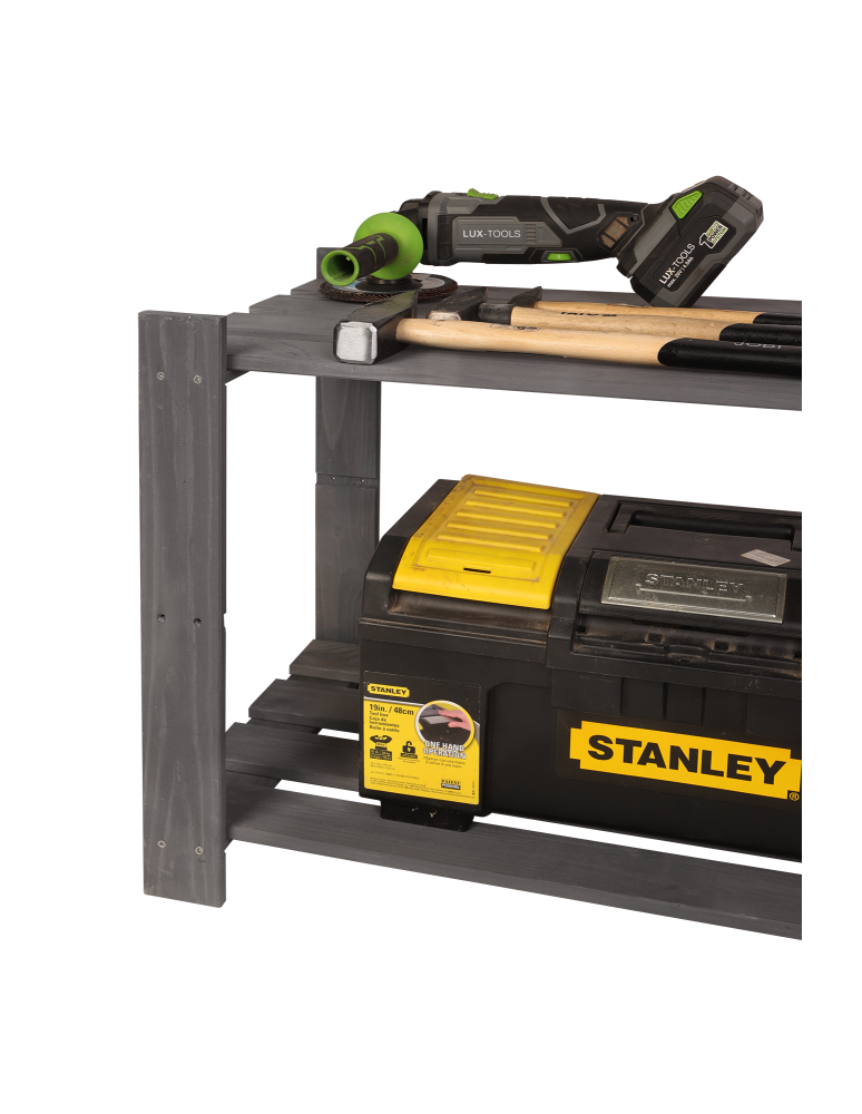 Regały - Regał na książki drewniany B07R 50x80x38 2 półki Szary - product b2b.wamar.biz 4