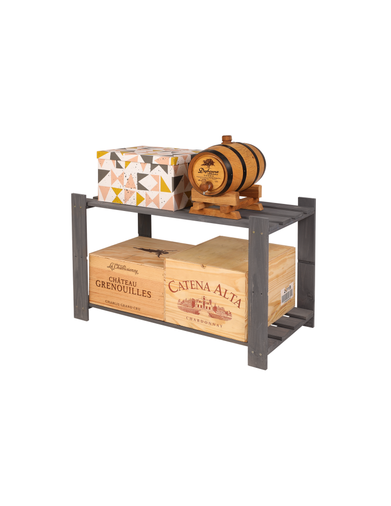 Regały - Regał na książki drewniany B07R 50x80x38 2 półki Szary - product b2b.wamar.biz 5