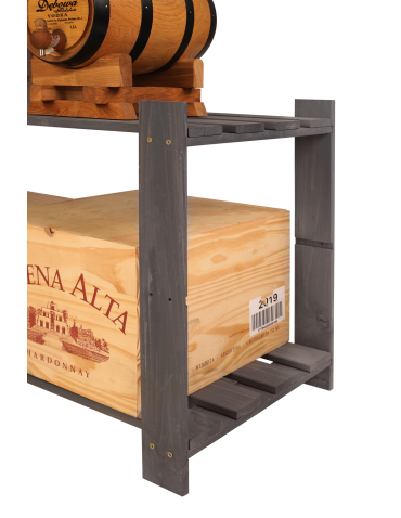 Regały - Regał na książki drewniany B07R 50x80x38 2 półki Szary - product 7