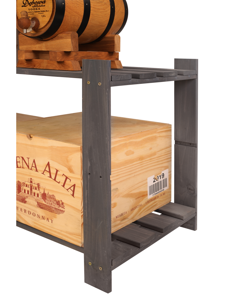 Regały - Regał na książki drewniany B07R 50x80x38 2 półki Szary - product b2b.wamar.biz 7