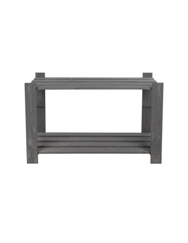 Regały - Regał na książki drewniany B07R 50x80x38 2 półki Szary - product 9