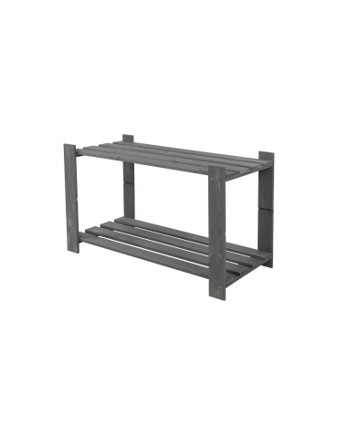 Regały - Regał na książki drewniany B07R 50x80x38 2 półki Szary - product 10