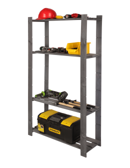 Regał na książki drewniany B17R 150x80x28 5 półek Szary