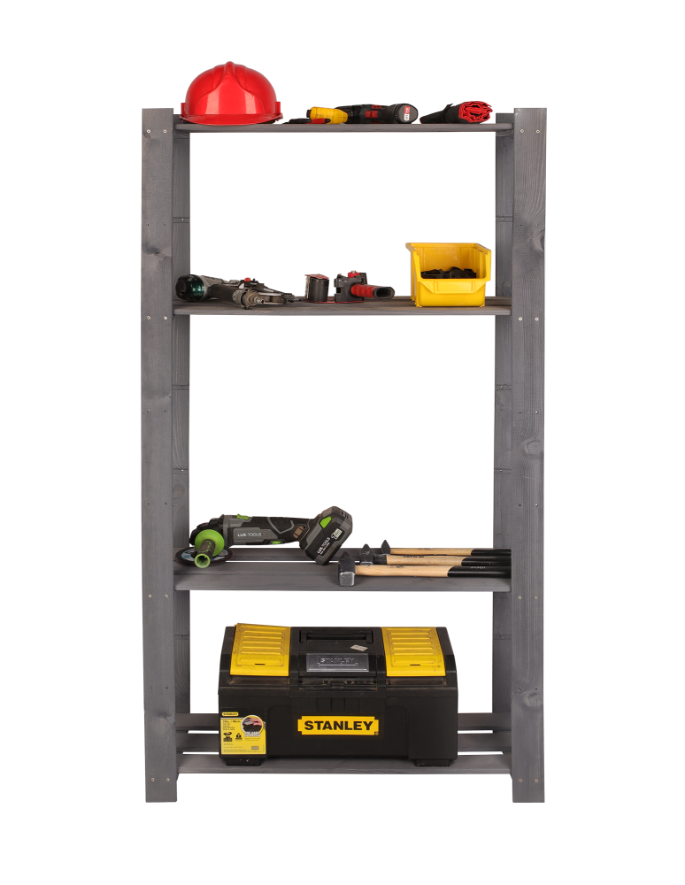 Regały - Regał na książki drewniany B17R 150x80x28 5 półek Szary - product b2b.wamar.biz 2