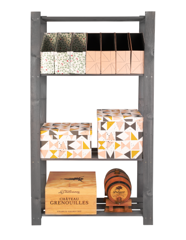 Regały - Regał na książki drewniany B17R 150x80x28 5 półek Szary - product 5