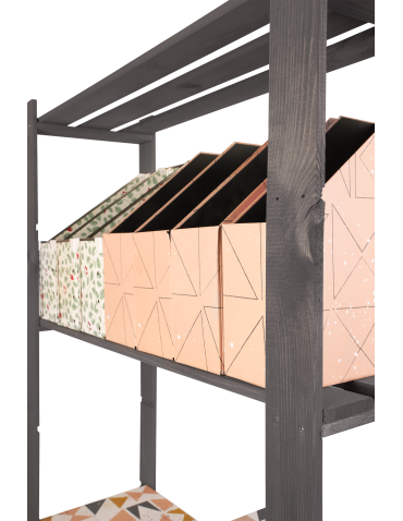 Regały - Regał na książki drewniany B17R 150x80x28 5 półek Szary - product 8