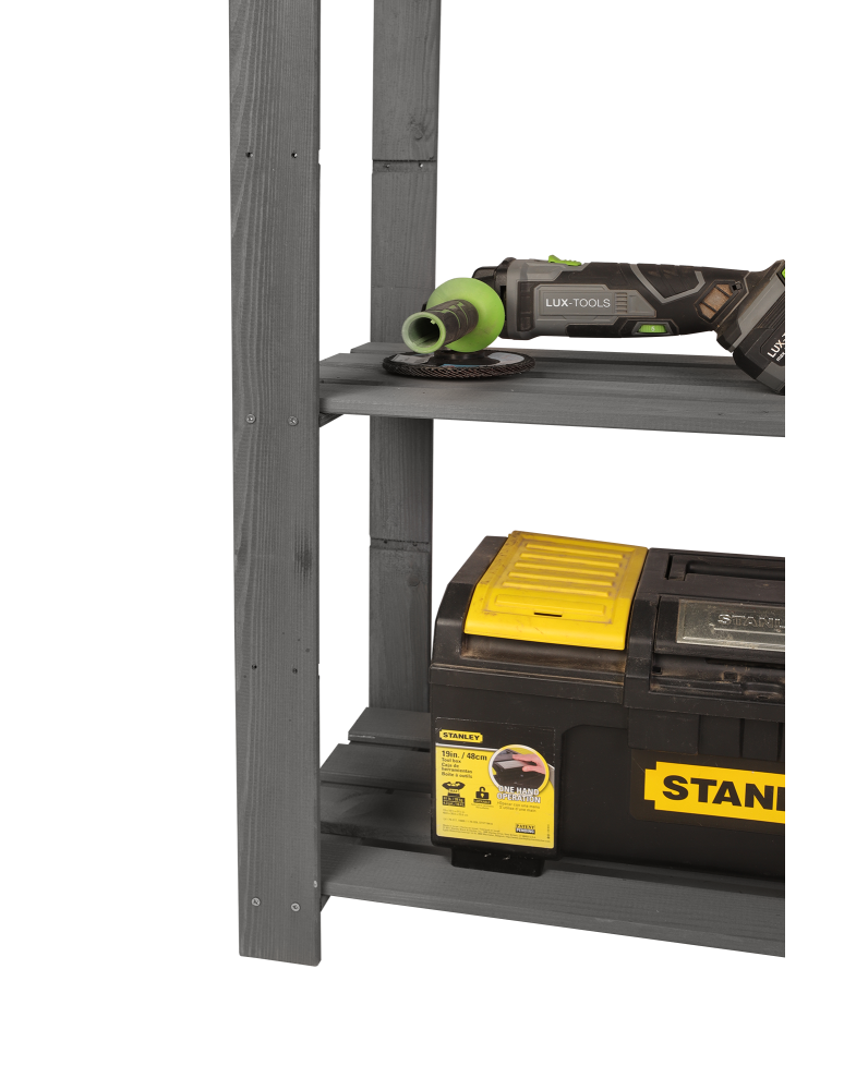 Regały - Regał na książki drewniany B23R 150x80x38 4 półki Szary - product b2b.wamar.biz 2