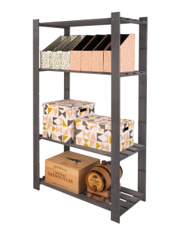 Regał na książki drewniany B23R 150x80x38 4 półki Szary