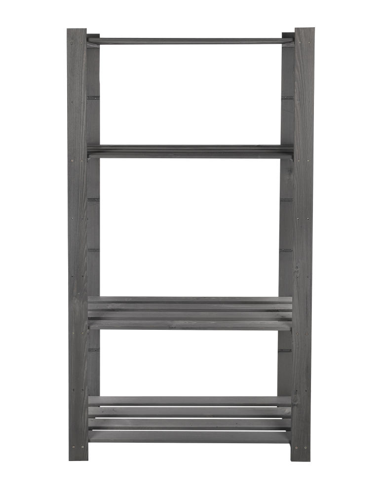 Regały - Regał na książki drewniany B23R 150x80x38 4 półki Szary - product b2b.wamar.biz 6