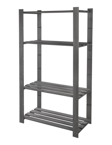 Regały - Regał na książki drewniany B23R 150x80x38 4 półki Szary - product 7