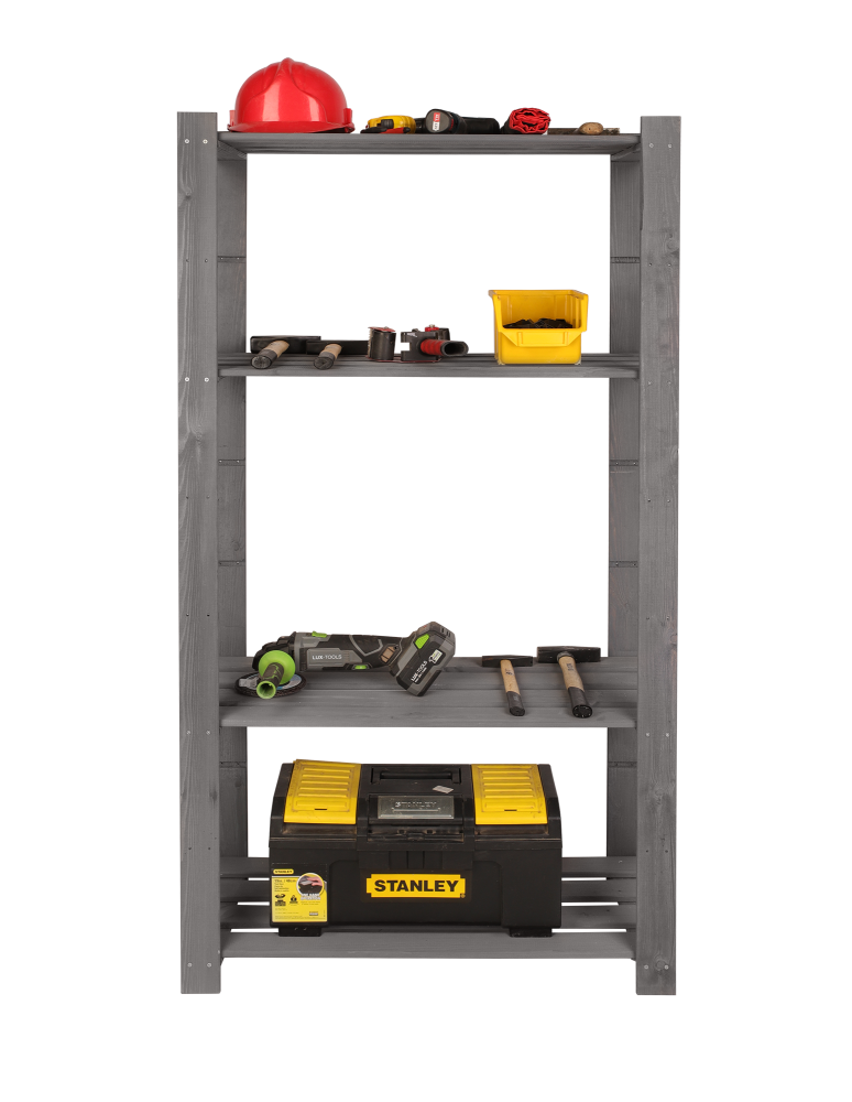 Regały - Regał na książki drewniany B23R 150x80x38 4 półki Szary - product b2b.wamar.biz 11