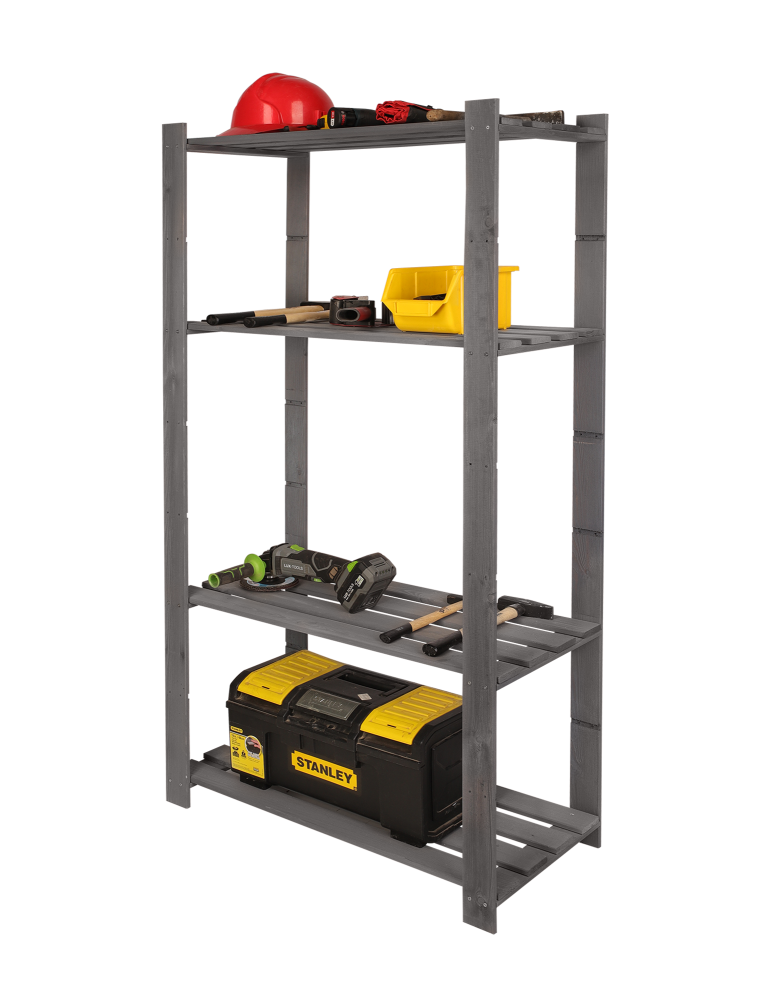 Regały - Regał na książki drewniany B23R 150x80x38 4 półki Szary - product b2b.wamar.biz 12