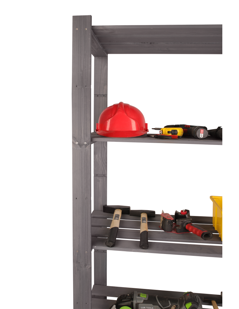 Regały - Regał na książki drewniany B24R 170x80x38 5 półek Szary - product b2b.wamar.biz 2